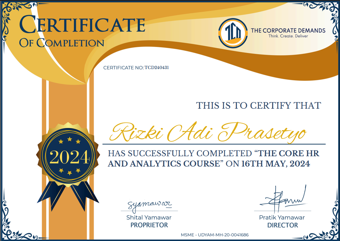 HR Analytics Certificate