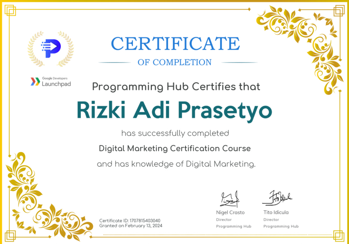 Digital Marketing Certificate